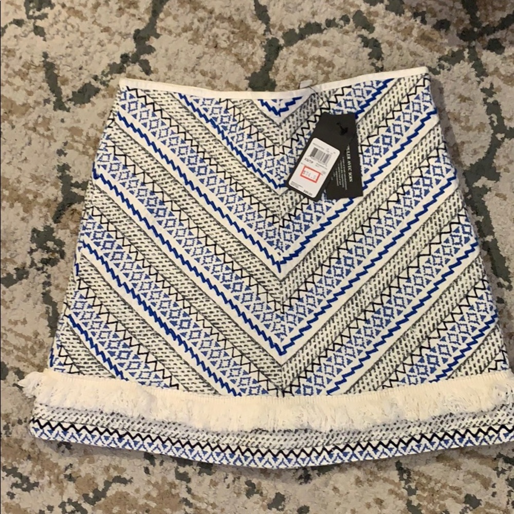 Guess Tribal Pattern Skirt w/ Fringe